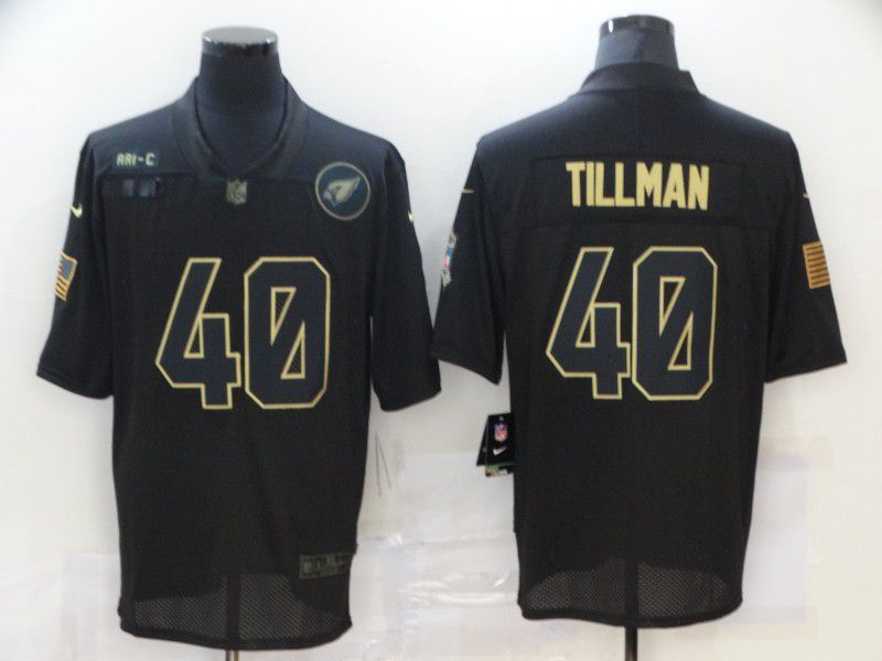 Men Arizona Cardinals #40 Tillman Black gold lettering 2020 Nike NFL Jersey